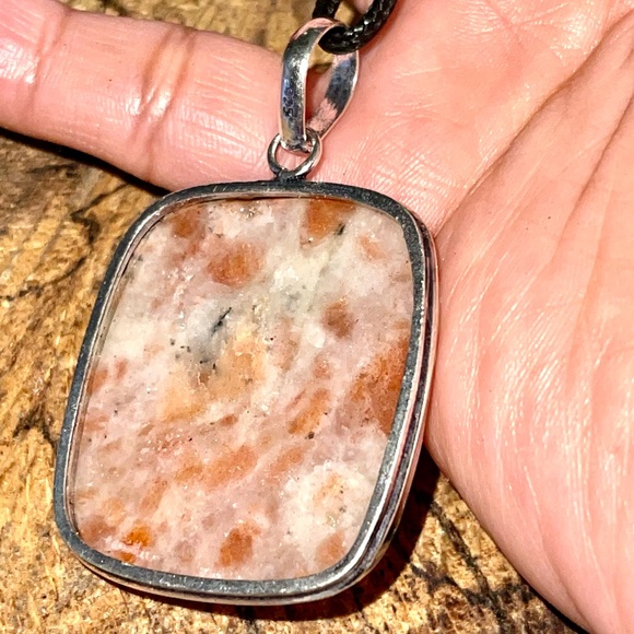 Sunstone Oligoclase Feldspar Pendant 2 1/4” - Picture 7 of 9